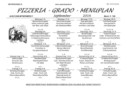 Pizzeria Grado Menueplan