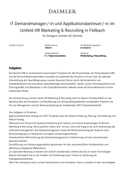 IT Demandmanager/-in und Applikationsbetreuer/-in im