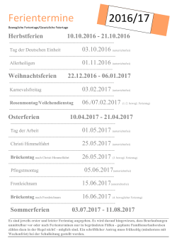 Ferienplan 2016/17 - Grundschule St. Peter Andernach