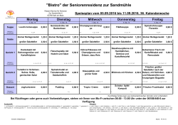 Speisenplan vom 05.-09.09.2016 - Seniorenresidenz "Zur Sandmühle"