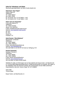 Infos f&uuml;r Teilnehmer und G&auml;ste