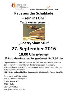 Plakat Raus aus der Schublade Sept 2016