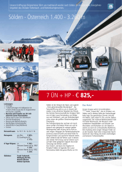 7 ÜN + HP - € 825,- Sölden - Österreich 1.400 - 3.260 m - Ski-Klub
