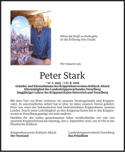 Peter Stark - Krippenbauverein Koblach