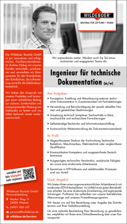 Ingenieur f&uuml;r technische Dokumentation (m/w)