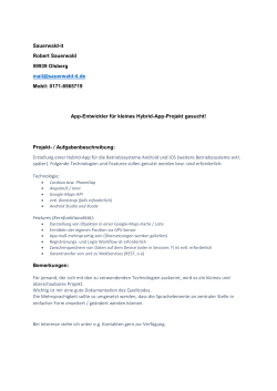 0171-8565719 App-Entwickler für kleines Hybrid-App-Proj