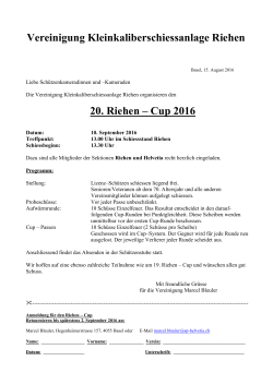 Einladung zum Riehen-Cup 2016 - Schiess