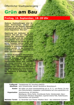 Gr&uuml;n am Bau - SP Wetzikon