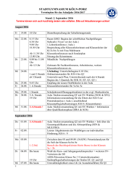 aktuelle Terminplan - Stadtgymnasium Köln-Porz