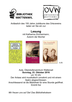 Lesung K. Zimmermann - Ortsverein Wattenwil