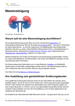 Nierenreinigung - Zentrum der Gesundheit