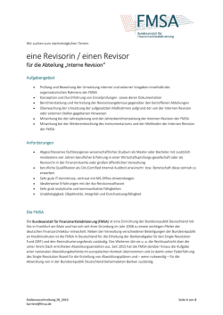 eine Revisorin / einen Revisor