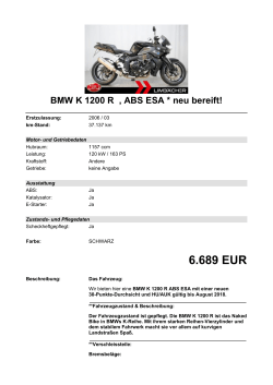 Detailansicht BMW K 1200 R €,€ABS ESA * neu bereift!