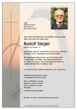 Rudolf Steger - Bestattung Sterzl
