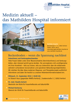 Medizin aktuell – das Mathilden Hospital informiert