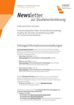 Newsletter - Fachhochschule Bielefeld