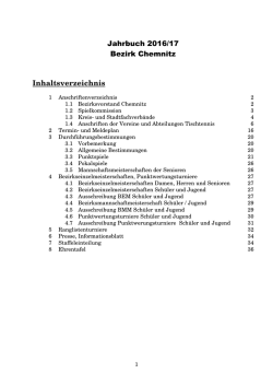 Jahrbuch 2016/17 Bezirk Chemnitz Inhaltsverzeichnis
