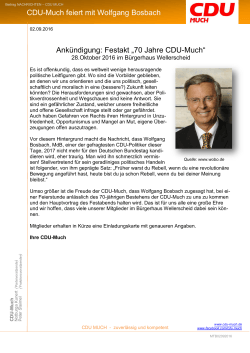CDU-Much feiert mit Wolfgang Bosbach