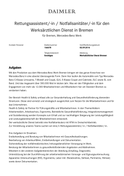 in f&uuml;r den Werks&auml;rztlichen Dienst in Bremen