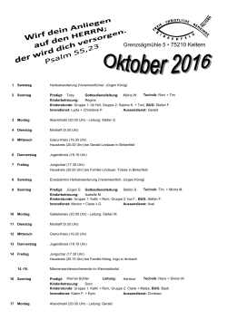 Oktober 2016 - Freie Christliche Gemeinde Birkenfeld Keltern