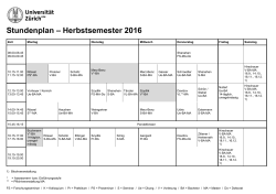 Stundenplan Frühjahrssemester 2016