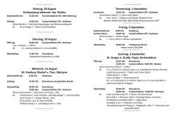 Gottesdienste 29.08. - 04.09.16 - Pfarreiengemeinschaft Pförring