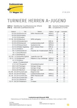 TURNIERE HERREN A-JUGEND - beim Fechtzentrum Hagen