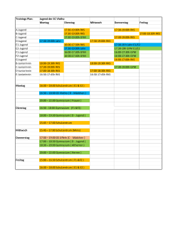 Belegungsplan Jugend - Sport Club Vlotho 19/21 e. V.