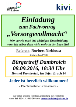 Einladung - B&uuml;rgerverein Dambroich eV