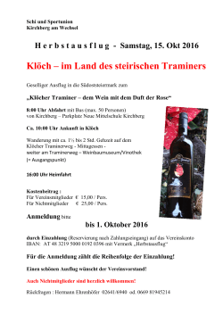 15.10. Herbstausflug - Schi- und Sportunion Kirchberg am Wechsel