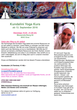 Gehe deinen Weg 2016 - Aktuell | Kundalini Yoga Graz