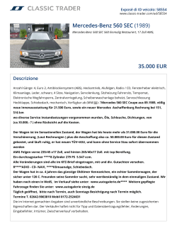 Mercedes-Benz 560 SEC (1989) 35.000 EUR