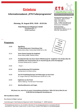 Informationsabend &bdquo;ETS Futterprogramme&ldquo;