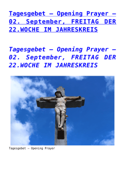 02. September, FREITAG DER 22.WOCHE IM JAHRESKREIS