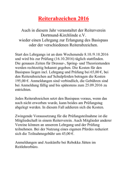 Informationen zum Reiterabzeichen 2016