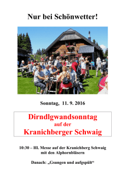 Dirndlgwandsonntag - Schi- und Sportunion Kirchberg am Wechsel