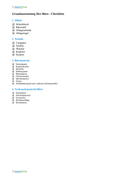 Grundausstattung f&uuml;rs B&uuml;ro - Checkliste