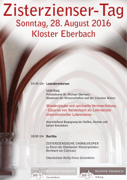 Sonntag, 28. August 2016 Kloster Eberbach