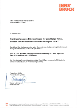 und Neue Mittelschulen im Schuljahr 2016-2017, 01.09.