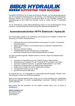 BIBUS Hydraulik AG ist eines der führenden Handels