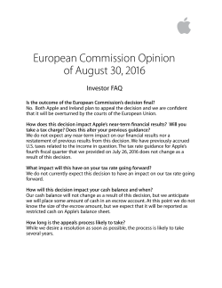 EC Opinion Investor FAQ 2.0