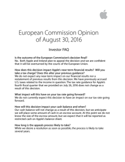 EC Opinion Investor FAQ 2.0