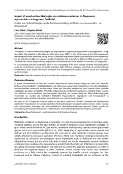 Impact of weed control strategies on resistance - JKI