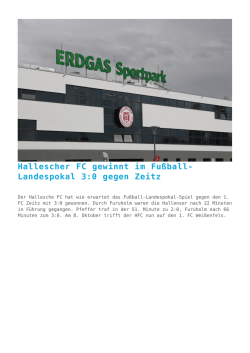 Hallescher FC gewinnt im Fu&szlig;ball-Landespokal 3:0