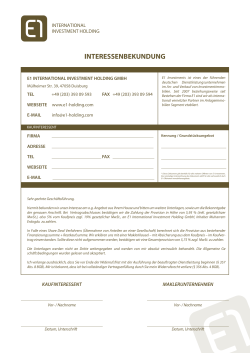 interessenbekundung - E1 International Investment Holding GmbH