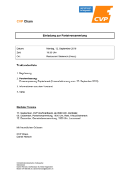 Einladung - CVP Cham