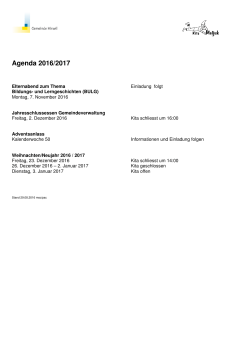 Agenda 2016 - 2017