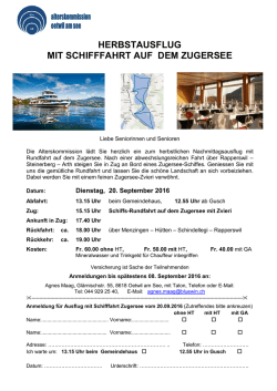 Herbstausflug - Senioren Oetwil am See