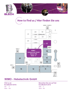 How to find us / Hier finden Sie uns WIMO