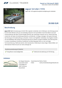 Jaguar 3,4 Liter (1959) 39.900 EUR